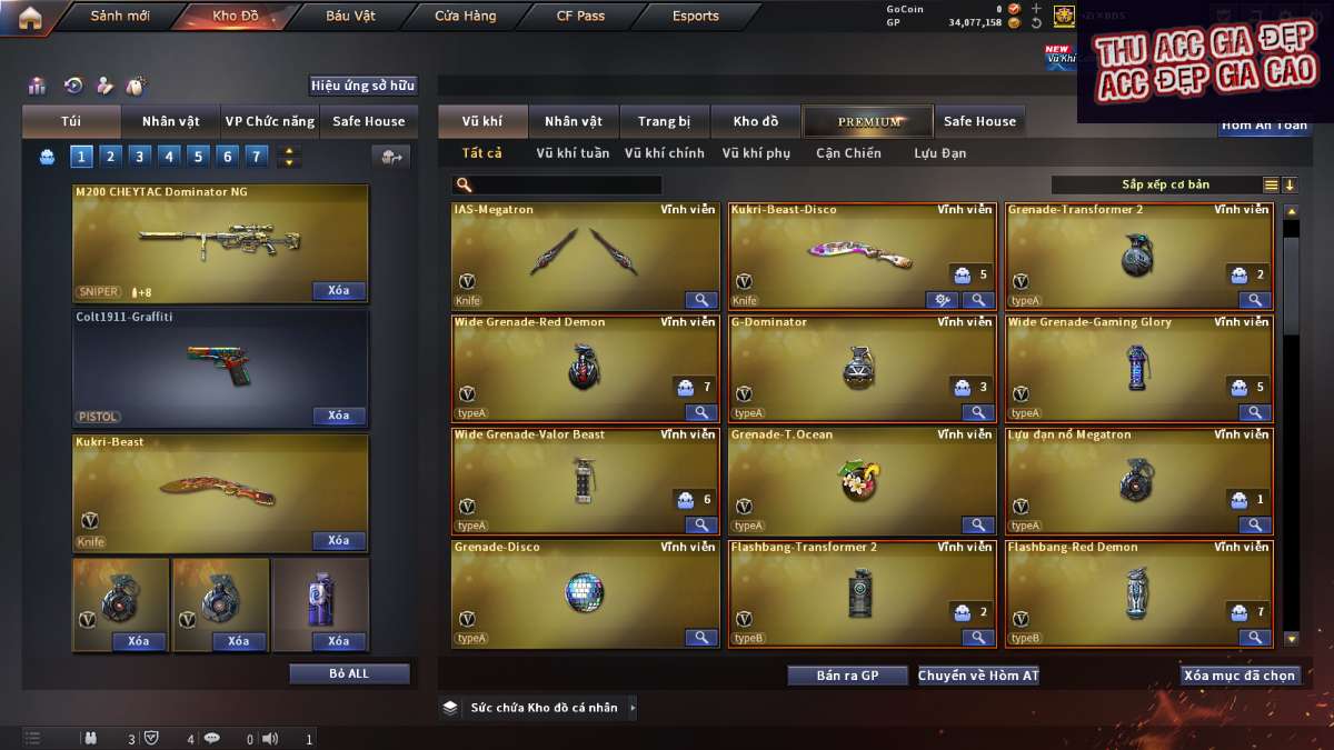 shop acc cf uy tin gia re